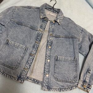 Zara Oversized Light Blue Denim Jacket